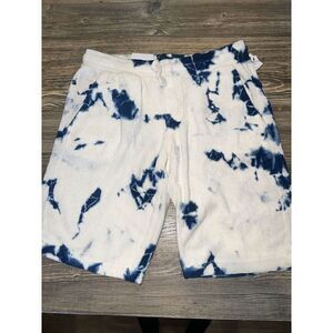 Joes Jeans Boys White & Blue Tie Dye Terry Cloth Jogger Shorts Slim Fit Sz XL. E